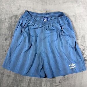 Vintage Umbro Blue Shadow Stripe Soccer Shorts Mens XL Embroidered Logo 90s